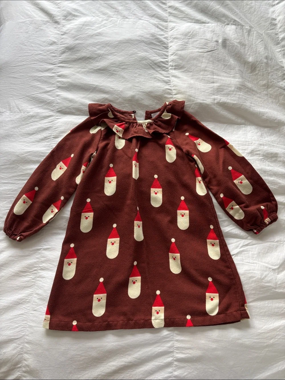 Santa Print Long Sleeve Nightgown